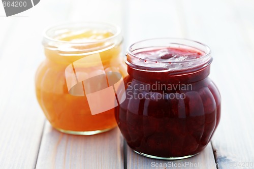 Image of strawberry and apricot jam