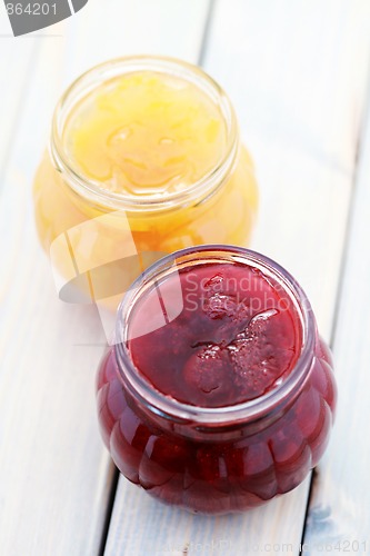 Image of strawberry and apricot jam