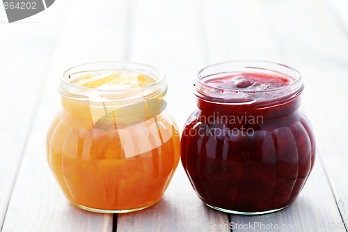 Image of strawberry and apricot jam