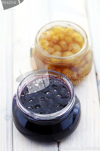 Image of gooseberry and black currant jam