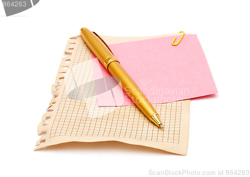 Image of Pen and note papers
