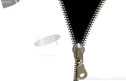 Image of Zipper concept. Black and white. Space for your ideas