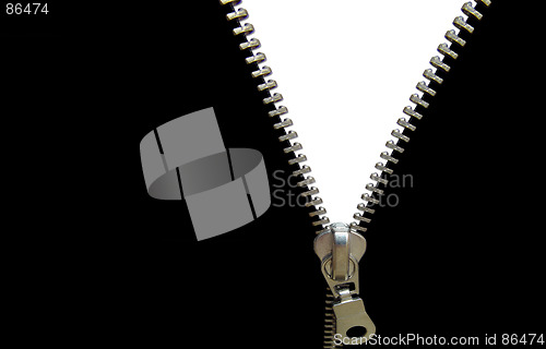 Image of Zipper concept. Black and white. Space for your ideas