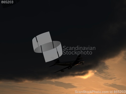 Image of Plane Flying In The Sky 