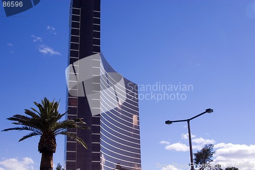 Image of Close up on a skyscraper with clear skies