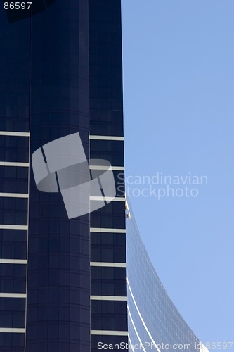 Image of Close up on a skyscraper with clear skies