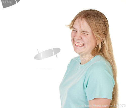 Image of teenage girl joking and laughing