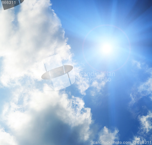 Image of Sun sky clouds