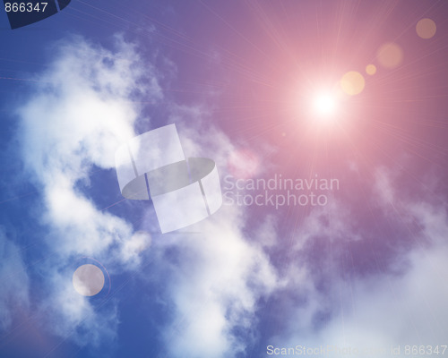 Image of Sun sky clouds