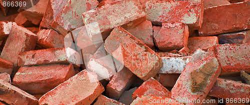 Image of heap of red bricks