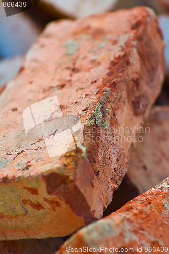 Image of macro of red brick