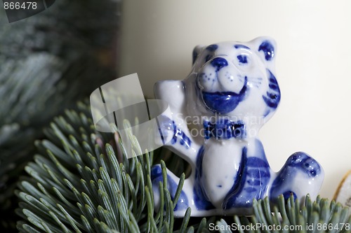 Image of Advent Decoration, Cat figure Detail