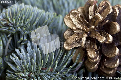 Image of Gold Walnut Advent decoration