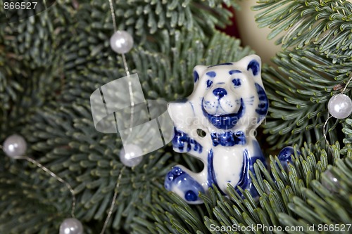 Image of Advent Decoration, Cat figure Detail