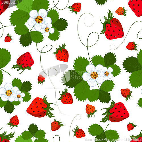 Image of Seamless pattern with a strawberry