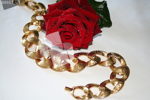 Image of Red  rose and necklace