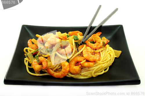 Image of Pasta with shrimp Asia