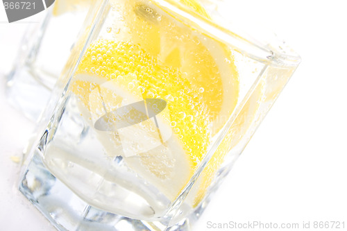 Image of soda water and lemon slices