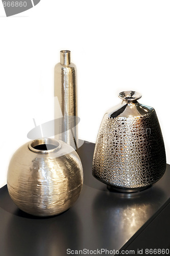 Image of Metallic vases