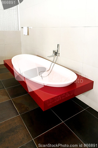 Image of Red bathtub