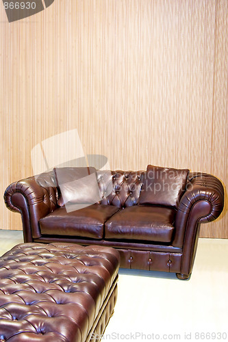 Image of Leather settee