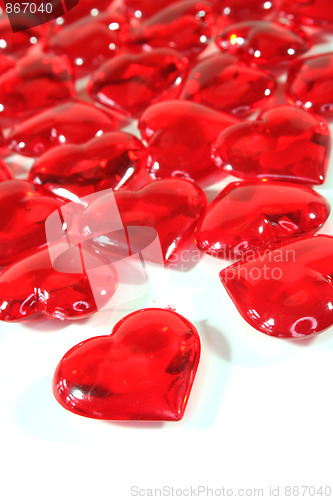 Image of red hearts as background