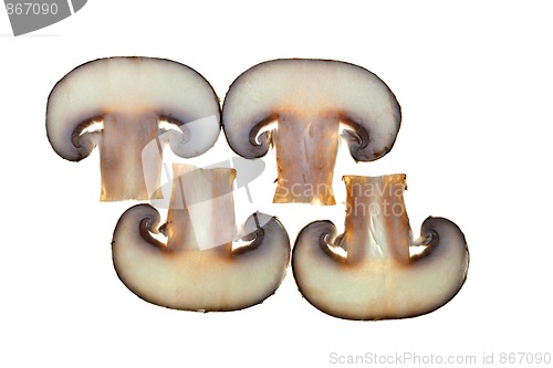 Image of Sliced Vegetables on white