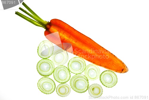 Image of Sliced Vegetables on white