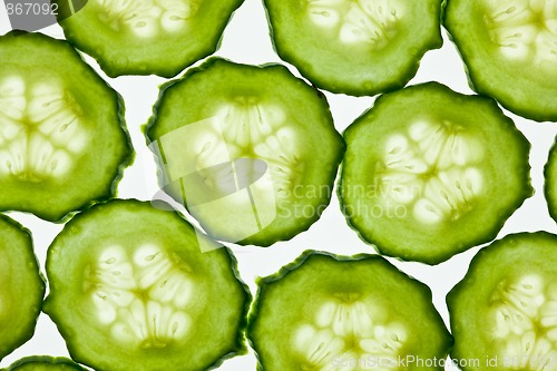 Image of Sliced Vegetables on white