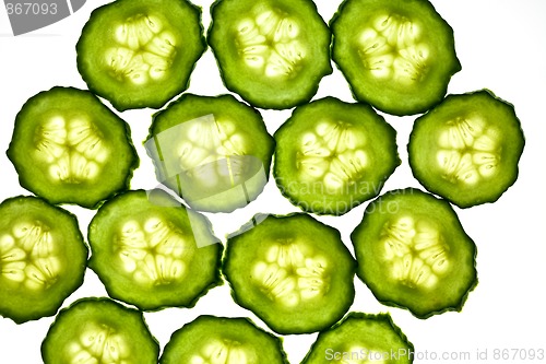 Image of Sliced Vegetables on white