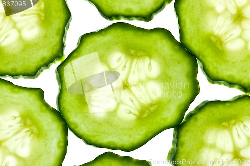 Image of Sliced Vegetables on white