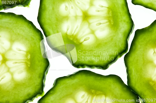 Image of Sliced Vegetables on white