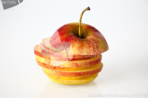 Image of Sliced Apple isolated on white