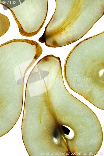 Image of Sliced Pear isolated on white