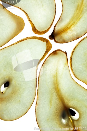 Image of Sliced Pear isolated on white