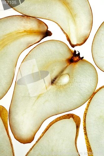 Image of Sliced Pear isolated on white