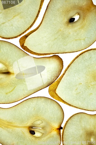 Image of Sliced Pear isolated on white