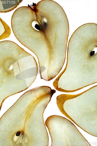 Image of Sliced Pear isolated on white