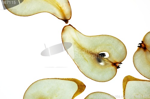 Image of Sliced Pear isolated on white