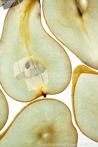 Image of Sliced Pear isolated on white