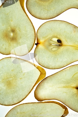 Image of Sliced Pear isolated on white