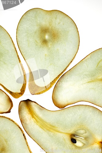 Image of Sliced Pear isolated on white