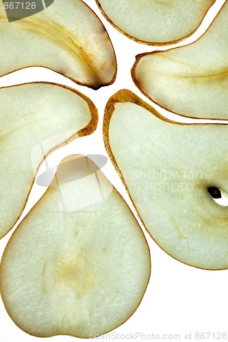 Image of Sliced Pear isolated on white