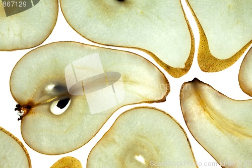 Image of Sliced Pear isolated on white