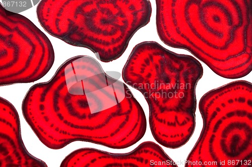 Image of Sliced Vegetables on white