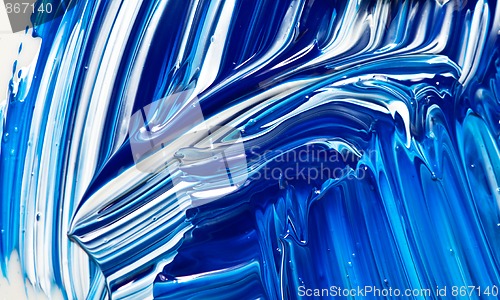 Image of Abstract Handpainted Background in Blue and White