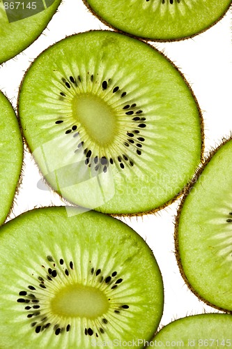 Image of Sliced Kiwifruit isolated on white