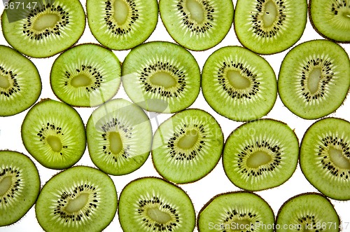 Image of Sliced Kiwifruit isolated on white