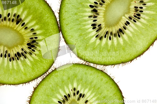 Image of Sliced Kiwifruit isolated on white