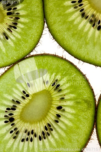 Image of Sliced Kiwifruit isolated on white